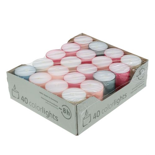Floristik24 Colorlights värmeljus pastell assorterad 40 st