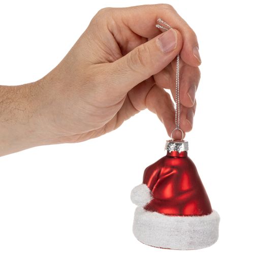 Julkulor tomtehatt glas 8cm 6st | Floristik24.se