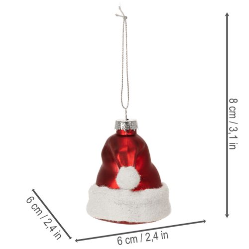Julkulor tomtehatt glas 8cm 6st | Floristik24.se