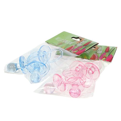 Floristik24 Deco-napp blå, rosa blandad 7cm 8p