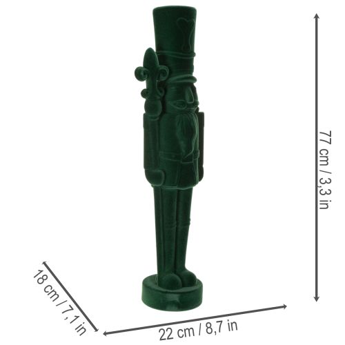 Nötknäpparfigur, stående, juldekoration, flockad, 77 cm | Floristik24.se