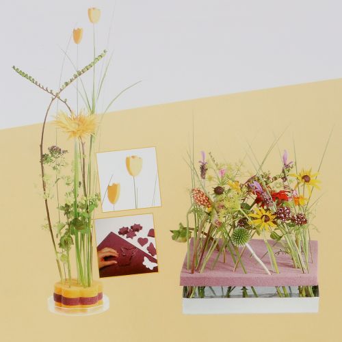 Blommeskum designerpaneler plug-in storlek gul 34,5 cm × 34,5 cm 3st