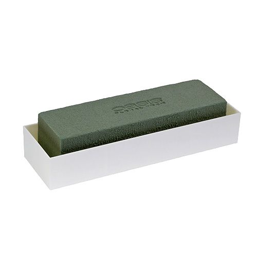 Blommig skumtegel bordsdekoration grön 22cm x 7cm x 5cm 10 st