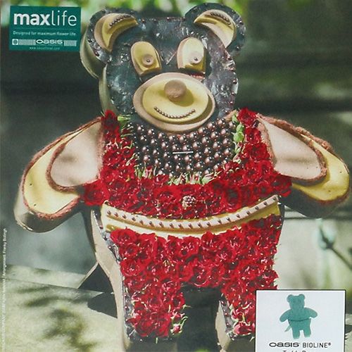 Artikel Blommig skumfigur Teddy med stativ 48,5cm x 42cm H5cm 1 st