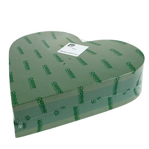 Artikel Blommigt skum hjärta plug-in material grönt 31cm × 29cm 2 st