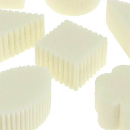 Floristik24 Blommiga skumcanapes vita 4cm-7cm 45p