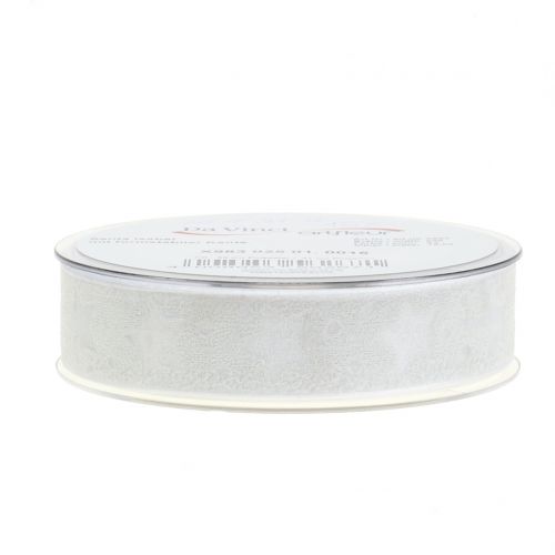 Organza band med stjärnmotiv vit 25mm 15m | Floristik24.se