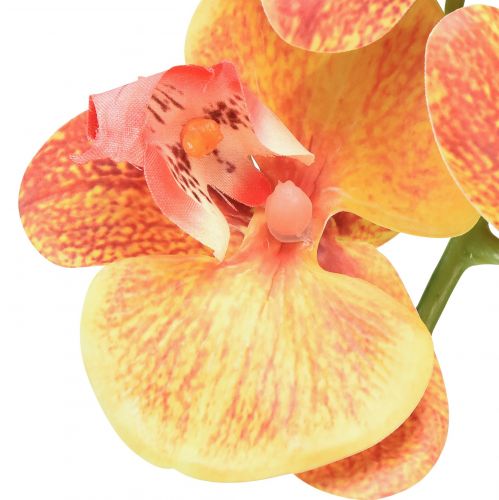 Artikel Konstgjord orkidé Phalaenopsis flammig röd gul 78cm
