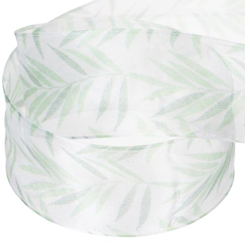 Artikel Organzaband, chiffongband, grönt växtband, 40 mm x 15 m