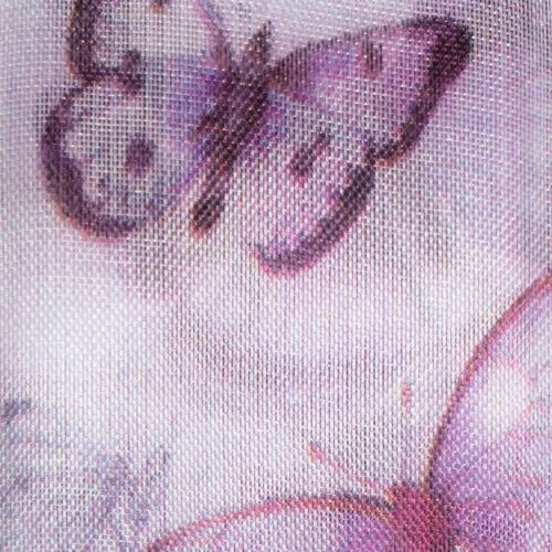 Artikel Organzaband, chiffongband, fjärilar, lila, 40 mm, 18 m