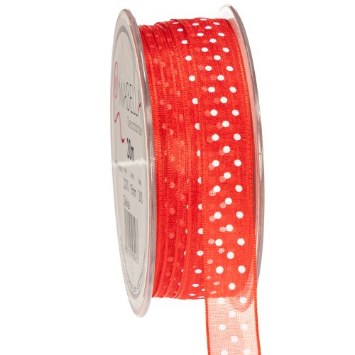 Floristik24 Band med prickmönster för mångsidig säsongsinslagning av presenter, 1,5 cm brett, 20 m långt