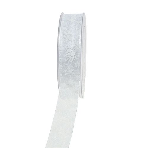 Floristik24 Organza band julvit 25mm 20m