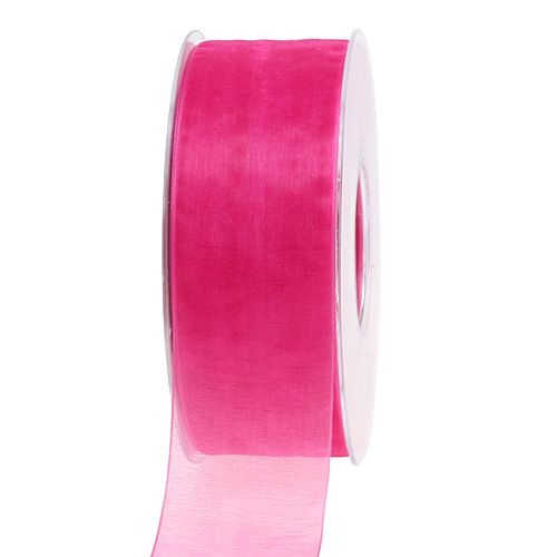 Floristik24 Organzaband presentband rosa band kantkant 40mm 50m