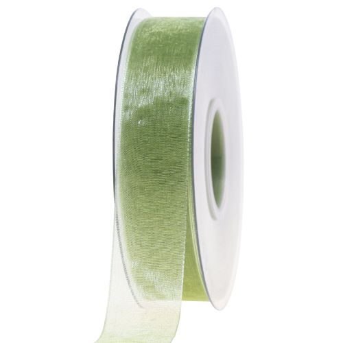 Floristik24 Organzaband grönt presentband kantband limegrönt 25mm 50m