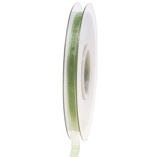 Floristik24 Organzaband grönt presentband kantband limegrönt 6mm 50m
