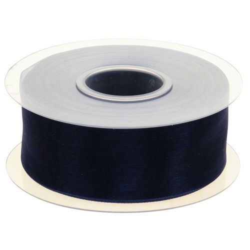 Artikel Organzaband presentband mörkblått band blå kant 40mm 50m