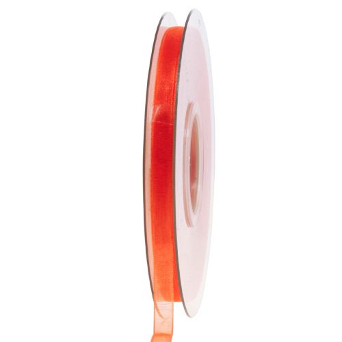 Floristik24 Organzaband presentband orange band kantkant 6mm 50m