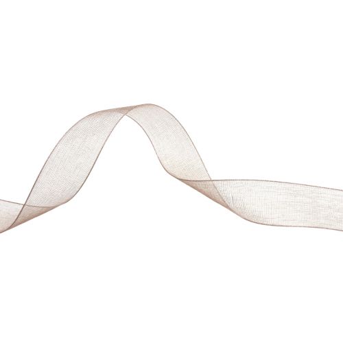 Artikel Organza band presentband beige band självkant taupe 15mm 50m