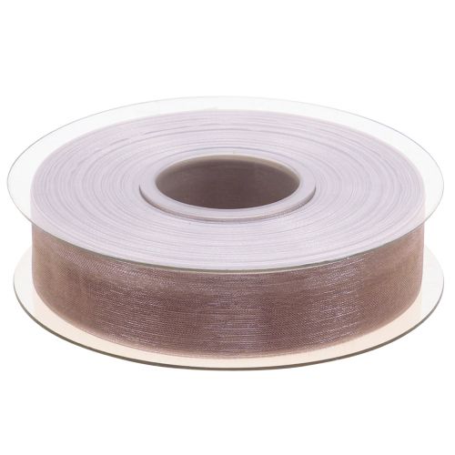 Artikel Organza band presentband beige band självkant taupe 25mm 50m