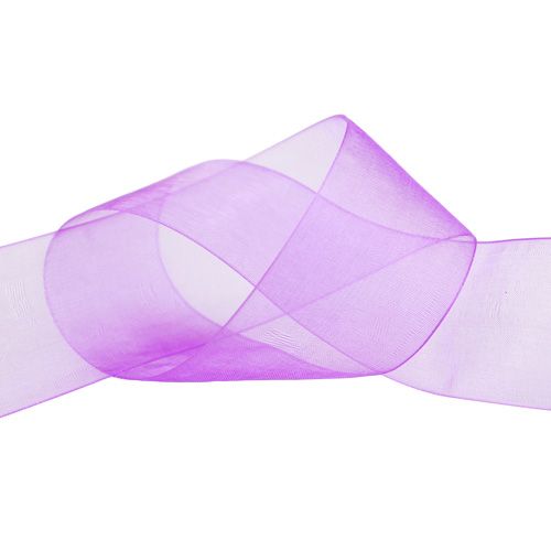 Floristik24 Organzaband med kant 4cm 50m lila
