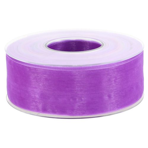 Floristik24 Organzaband med kant 4cm 50m lila