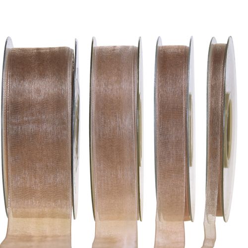 Organzaband presentband beige band kantkant taupe 50m