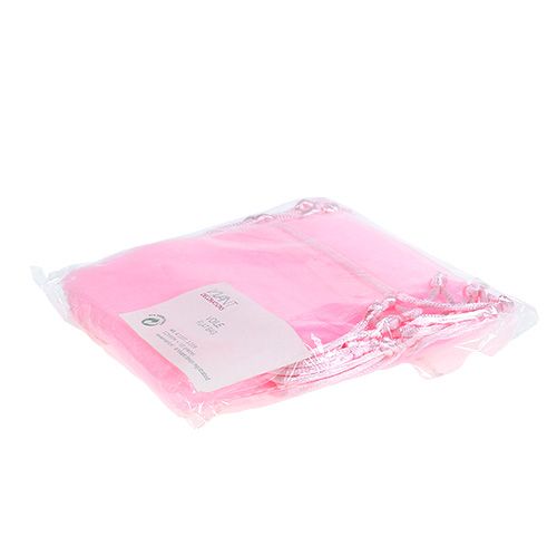 Floristik24 Organzapåse rosa 12x9cm 10p