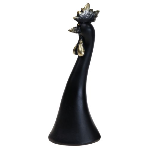 Artikel Påskdekoration kycklingdekoration tupp svart guld Ø9cm H29cm