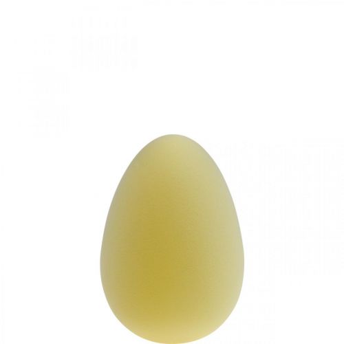 Artikel Påskägg dekoration ägg ljusgul plast flockade 20cm