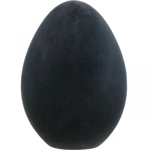 Floristik24 Påskägg plast svart ägg Påskdekoration flockade 40cm