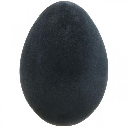 Artikel Påskägg plast svart ägg Påskdekoration flockade 40cm