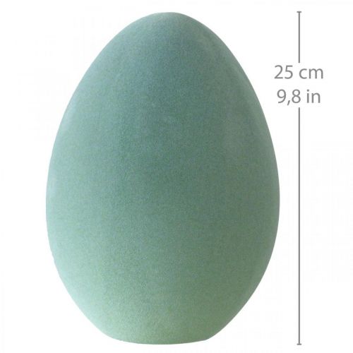 Artikel Påskägg plast grågrön deco ägggrön flockad 25cm