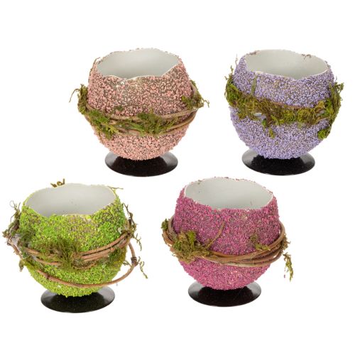 Floristik24 Dekorativ skål med påskägg för vår- eller påskbordsdekoration, 9 cm, 4 stycken