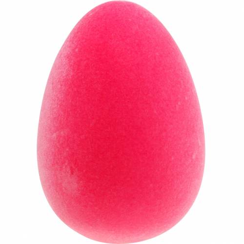 Floristik24 Påskägg rosa H25cm ägg flockade påskdekoration äggdekor