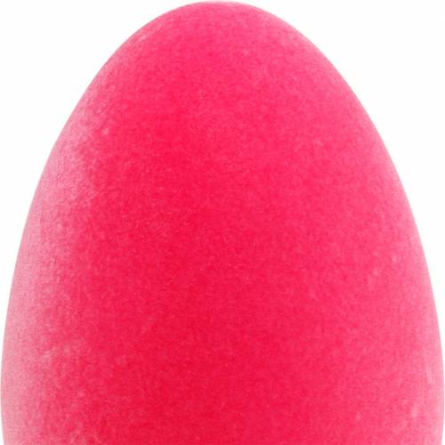 Floristik24 Påskägg rosa H25cm ägg flockade påskdekoration äggdekor