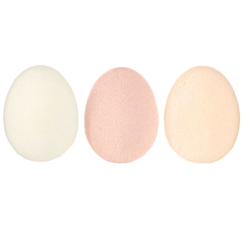 Artikel Påskägg Små Flockade Persika Brun Vit H4cm 15 St
