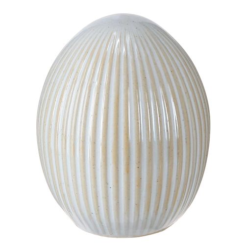 Artikel Påskägg med räfflor Keramik Dekorägg Vit Grå 7,5×9cm 4 st