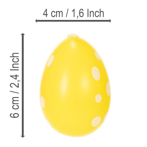 Artikel Påskägg att hänga, blandade färger, 6 cm, 12 stycken