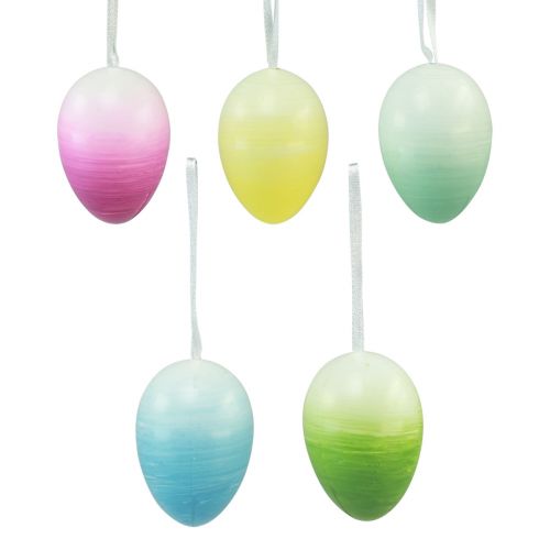 Floristik24 Påskägg dekoration hängande plastägg påskfärgade 8×12cm 10 st