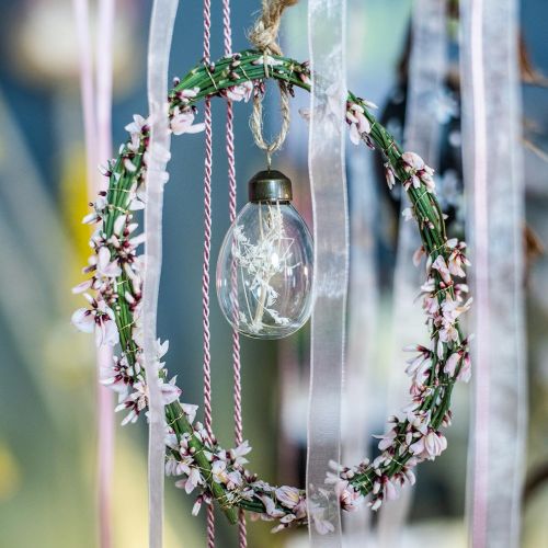 Artikel Påskägg med torkade blommor, äkta dekorativa glasägg, blommiga påskdekorationer för upphängning, glasägg 8 stycken