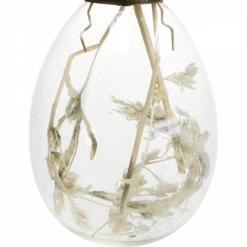 Floristik24 Påskägg med torkade blommor, dekorativa ägg av äkta glas, blommiga påskdekorationer för upphängning, glasägg 8 st