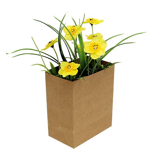 Floristik24 Påskklocka i papperspåse gul H21cm