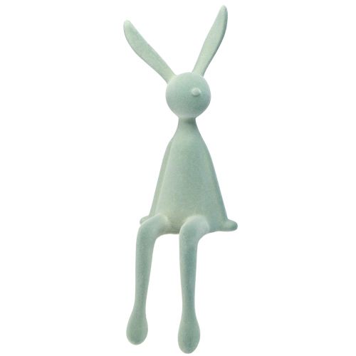 Floristik24 Easter Bunny Edge Pall sittande kanin – 2:a valet – Flockad grågrön 56cm