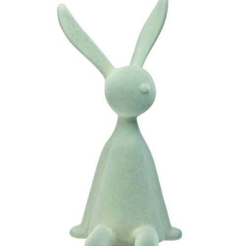 Floristik24 Easter Bunny Edge Pall sittande kanin – 2:a valet – Flockad grågrön 56cm