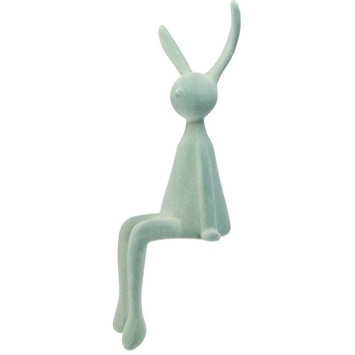 Floristik24 Easter Bunny Edge Pall sittande kanin – 2:a valet – Flockad grågrön 56cm