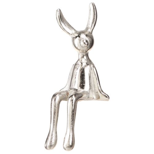 Floristik24 Påskhare kant pall metall kanin liten silver 9×9×21cm