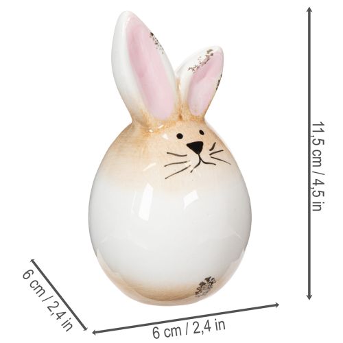 Artikel Påskhare Keramik Vitt Ägg Dekorativ Figur Kanin Ø6cm H11.5cm