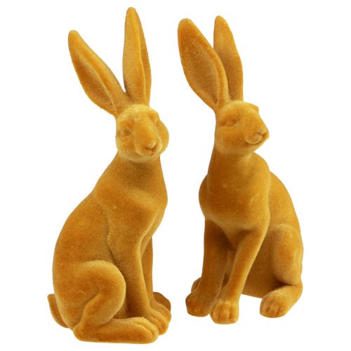 Artikel Påskhare Dekorativ kaninfigur Påskgul curry H12,5cm 2 st