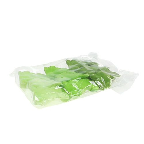 Floristik24 Påskharen flockade 9,5 cm grön mix 9st