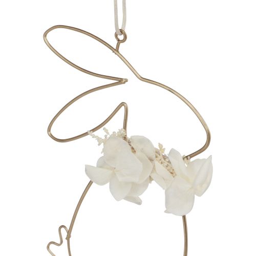 Floristik24 Påskharar för upphängning av metallblommor guld 10×14,5cm 4 st